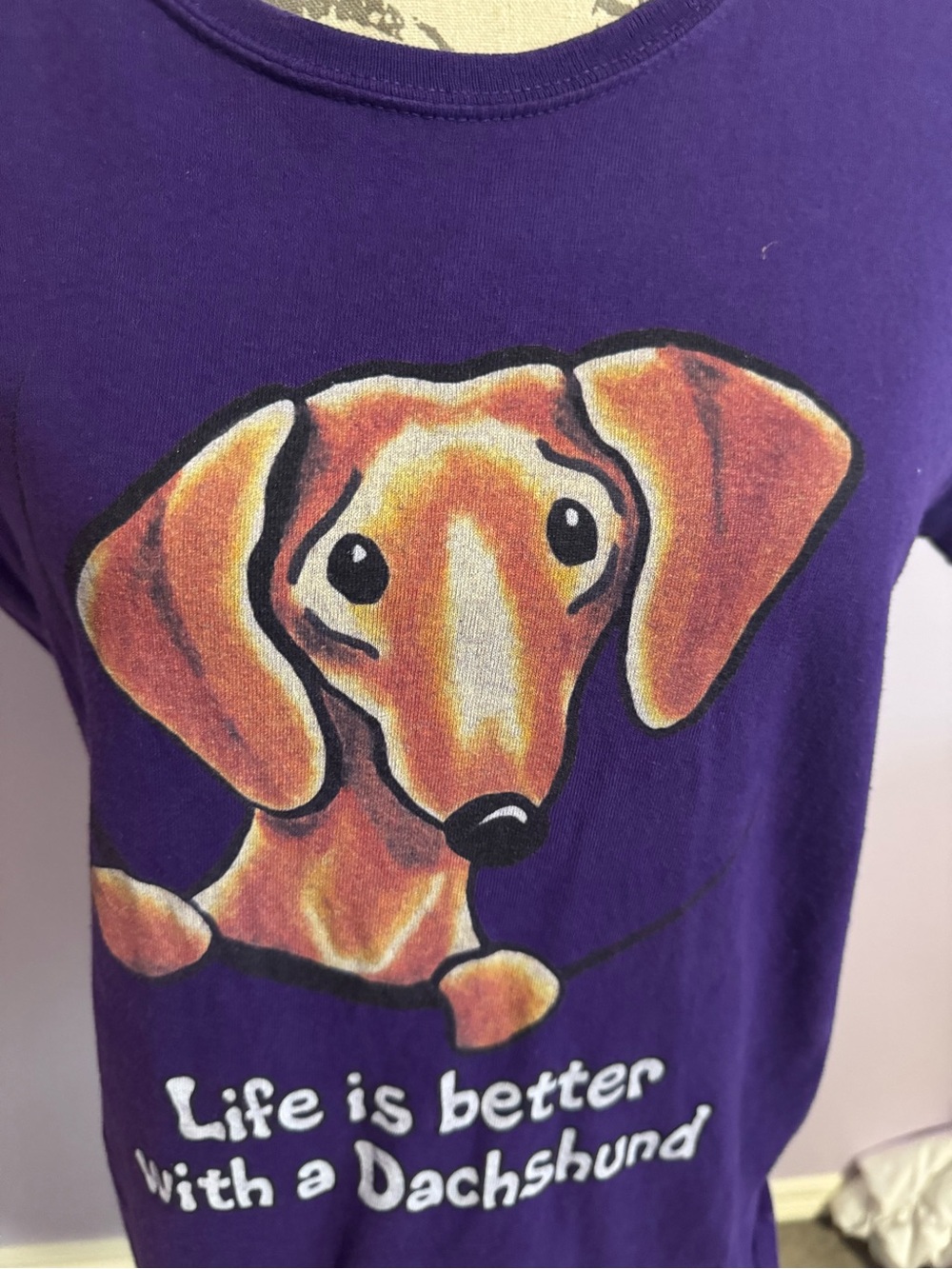 Gildan Purple Dachshund Graphic Tee - Picture 2 of 4